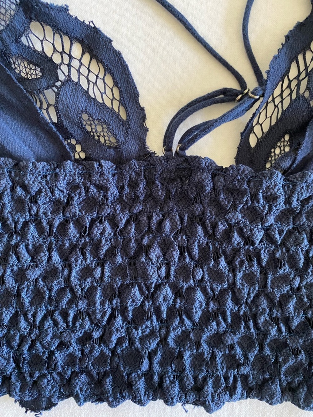 Free People One FP One Adella Lace Bralette in Midnight Blue Size Medium - Picture 12 of 12